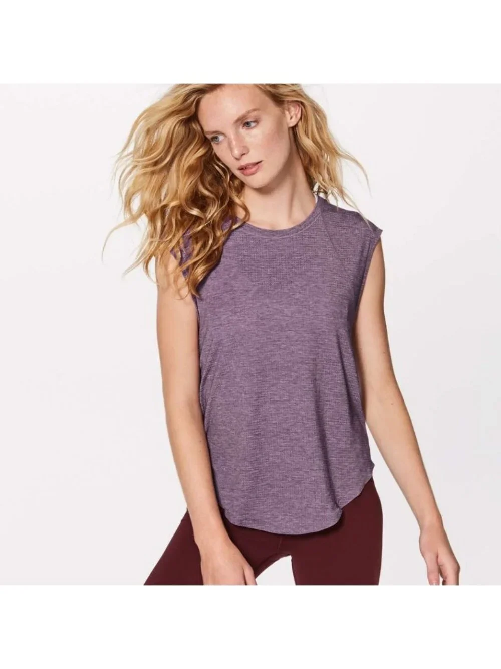 Lululemon Plank To Pike Short Sleeve Heathered Garnet / Garnet